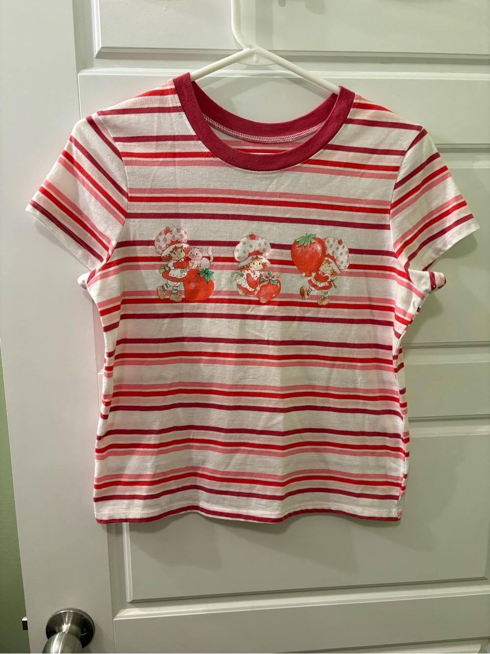 Red & White‎ Stripe Strawberry Shortcake baby tee